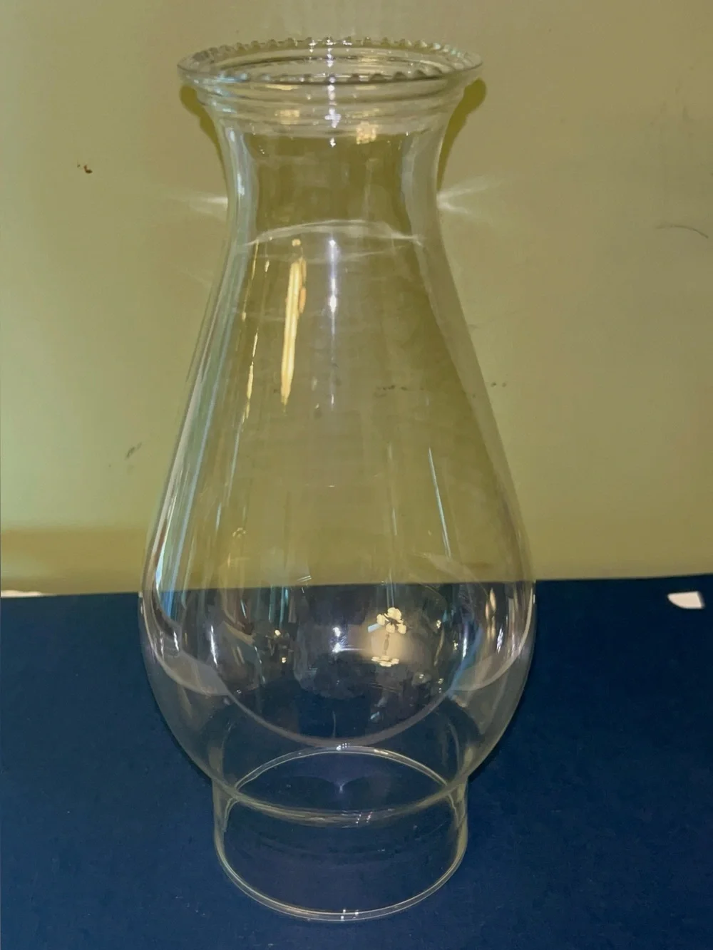 Clear Glass Hurricane Lamp Shade with beaded Rim